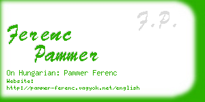 ferenc pammer business card